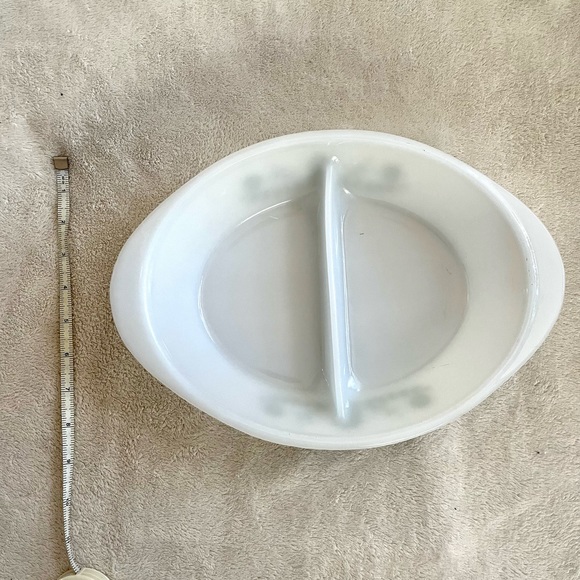 Vintage Glasbake Green Daisy Divided Casserole Dish - Picture 6 of 7